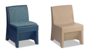 Two color and seating options for the suicide resistant forte armless chair