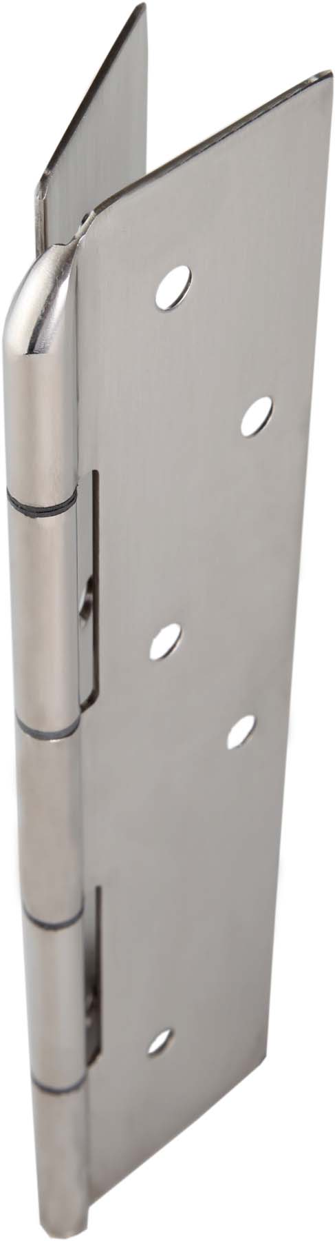 Continuous stainless steel concealed hinge with ligature resistant hospital tip