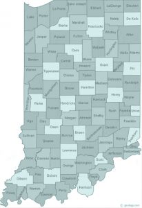 Indiana state with counties