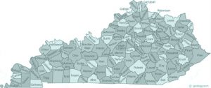 Kentucky state with counties