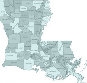 Louisiana state with counties