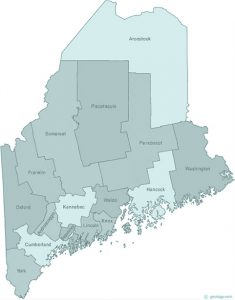 Maine state with counties