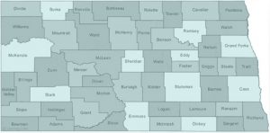 North Dakota state with counties