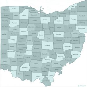Ohio state with counties