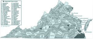 Virginia state with counties