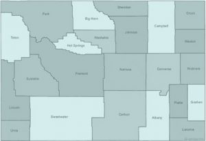 Wyoming state with counties