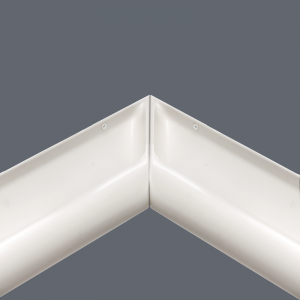 Close up view of two ligature resistant grab bars attached by the ends in a corner position