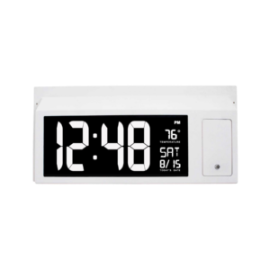 Ligature-resistant safety clock, model CL100, designed for secure use in behavioral healthcare environments. The clock has a sleek, tamper-resistant frame with a sloped surface to reduce ligature risks, crafted from durable materials for enhanced safety and resilience. Large, easy-to-read numbers and a clear display ensure visibility, while securely mounted components prevent unauthorized access. Suitable for patient rooms, public areas, and other secure facilities.