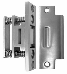 Stainless Steel Roller Latch (4-3/4″ Strike), Model #DH500. Designed for durability and secure door closure, this latch features a 4-3/4-inch strike plate in stainless steel, suited for behavioral healthcare and other secure environments requiring reliable, tamper-resistant fixtures.