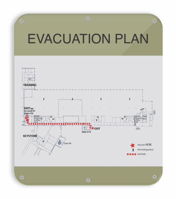 Permanent Message with Changeable Paper Information (Evacuation Plan)